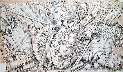 Dessins pour armes et armures pour usage scénique dans les Tragédies
