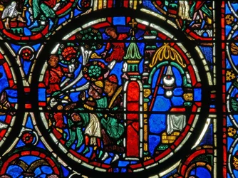 (détail) de la Passion : Christ accueilli à son entrée à Jérusalem