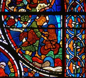 (détail) la parabole du Bon Samaritain : Dieu crée l