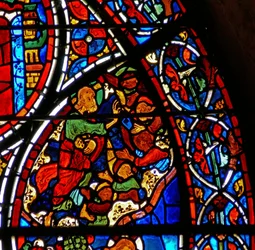 (détail) la parabole du Bon Samaritain : Dieu crée les anges