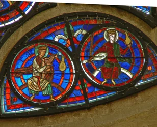 (détail) de la rosace est représentant deux anciens de l