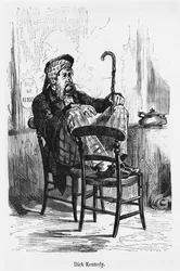 Dick Kennedy, illustration de Cinq Semaines en ballon par Jules Verne (1828-1905) Paris, Hetzel