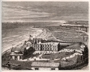 Dieppe - Normandie - gravure dans "La France illustrée: géographie, histoire, administration statistique" par V.A. Malte-Brun. 1884