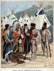 Découverte du Canada : les coureurs de bois, impliqués dans le commerce de fourrures avec les Indiens d
