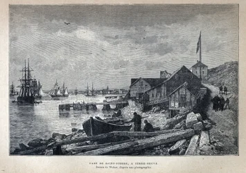 Port de Saint-Pierre à Terre-Neuve. Dessin de Weber d