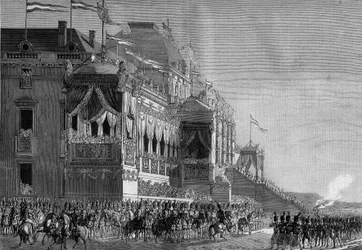 Distribution des aigles par Napoléon Ier (1869-1821) au Champ de Mars, le 5 décembre