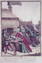 Distribution du Pain du Roi au Louvre pendant une période de famine