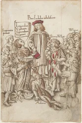 Ne pas marcher en dehors de la voie publique [fol. 35 recto], vers 1512-1515 (plume et encre)