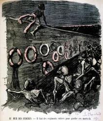 Document relatif aux martyrs de la Commune fusillés le long du Mur des Fédérés au cimetière du Père Lachaise : « Au mur des fédérés. Il faut des régiments entiers pour garder ces morts là »