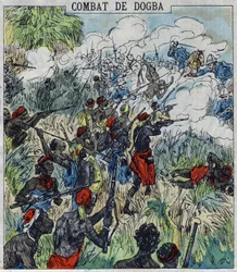 Bataille de Dogba entre la force expéditionnaire du Général Dodds et les troupes de Béhanzin. Dahomey