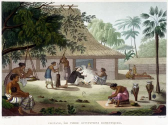 Occupations domestiques à Coupang, île de Timor