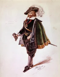 Costume de Don Salluste pour Ruy Blas de Victor Hugo. Dessin d