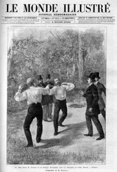 Duel entre Charles Floquet (1828-1896) et le général Boulanger (1837-1891) en 1888 après un échange verbal à la Chambre.