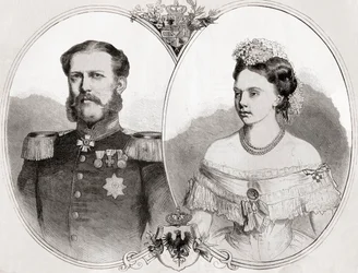 Duc Guillaume de Mecklembourg-Schwerin et son épouse la princesse Frédérica Wilhelmina Louise Elisabeth Alexandrine de Prusse, de 