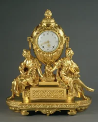 Horloge de cheminée Louis XVI précoce, vers 1765
