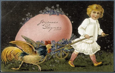 Carte postale de vœux de Pâques, 20ème siècle