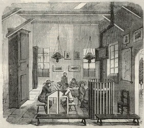 École pour les idiots à Bicêtre au 19ème siècle - Gravure dans « Tableau de Paris » par Edmond Texier 1852.