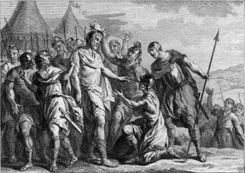 Élection de Mérovée ou Mérovich comme chef des Francs Saliens en 448. Premier roi mérovingien, il régna jusqu