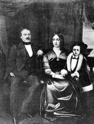 Émile Zola (1840-1902) et ses parents, vers 1846