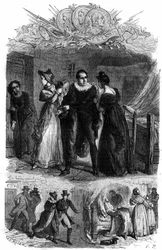 Émilie de Lavalette, connue sous le nom de Madame de la Valletta, a fait évader son mari Antoine Marie Chamans, comte de Lavalette (1769-1830, directeur des Postes) de la Conciergerie pendant la révolution. Gravure dans « Histoire des Papes-Rois-Reines et 