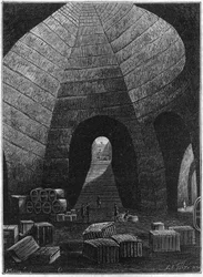 Entrée dans les caves de la maison de Champagne Théophile Roederer fondée à Reims en 1864.