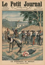 Événements du Mexique, fusillade de trois Américains, illustration de couverture du 