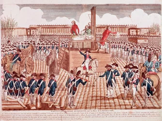 Exécution de Marie-Antoinette, Reine de France, Place de la Révolution, Paris, 16 octobre 1793 (gravure)