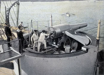 Exercice du canon - dans "Album militaire - Marine"