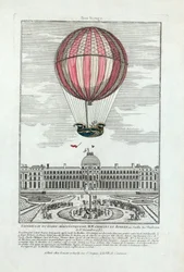 Expérience du globe aérostatique de MM. Charles et Robert au Jardin des Tuileries le 1er décembre 1783, pub. 1783