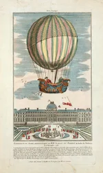 Expérience du globe aérostatique de MM. Charles et Robert au Jardin des Tuileries le 1er décembre 1783, pub. 1783