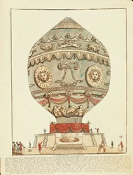 Expérience des frères Montgolfier avec un ballon à air chaud au château de La Muette, 21 novembre