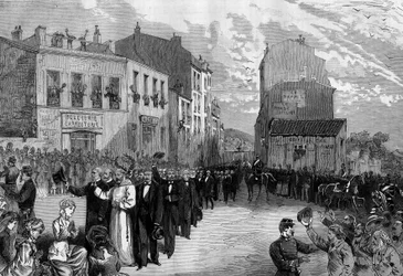 Expulsion des Capucins de Marseille suite aux décrets de mars 1880 pris par Jules Ferry et supprimant le droit d