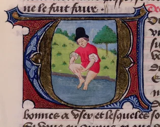 F.27v Saignée, du Traité de Médecine par Aldebrande de Florence, 1356
