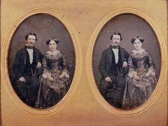 Groupe familial, vers 1840