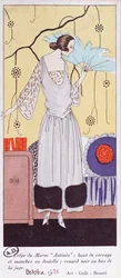Planche de mode représentant un éventail en plumes, de Art, Gout, Beaute, 1921
