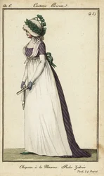 Femme à la mode avec chapeau Minerva aux jardins de Tivoli