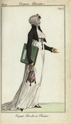 Femme à la mode avec une toque brodée