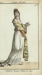 Femme à la mode portant un châle en cachemire