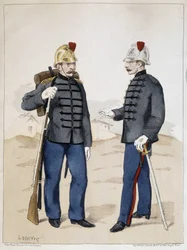 Pompiers en 1889 - dessin par Ludovic, Arts Déco