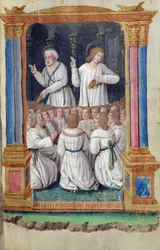 Fol.33r Saint Pierre et Saint Jean exhortant les fidèles, des Heures à l