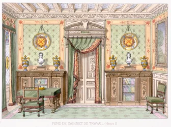 Fonde de cabinet de travail dans le style de Henri II de Le Garde-Meuble
