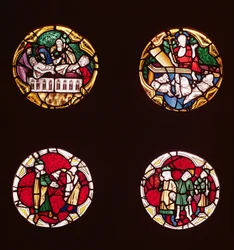 Quatre vitraux représentant des scènes de la Vie du Christ, de la Chapelle du Rosaire