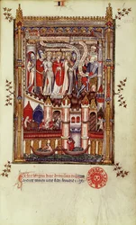Premier interrogatoire de Saint Denis et ses compagnons par Sisinnius, de la Vie de Saint Denis, 1317
