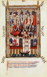 Troisième flagellation de Saint Denis et ses compagnons, de la Vie de Saint Denis, 1317