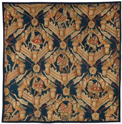 Fragment de tapisserie héraldique représentant les Armes de Beaufort, Turenne et Comminges, réalisée à Paris ou Arras