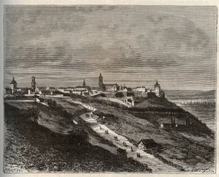 France, Champagne-Ardenne, Haute-Marne (52), Langres - gravure dans «La France illustrée: géographie, histoire, administration statistique» par V.-A. Malt-Brown. 1884