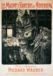 France, Paris, Affiche des Maîtres chanteurs de Nuremberg de Richard Wagner