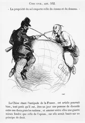 La France et la Chine, caricature du Musée Philippon, vers 1850-60