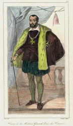 Francesco de Medici, grand-duc de Toscane (1541 - 1587), père de Marie de Médicis. Gravure du 19e siècle