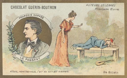 François Coppée (1842-1908), poète, dramaturge et romancier français, auteur de « Le passant », comédie en un acte, en vers (1869)